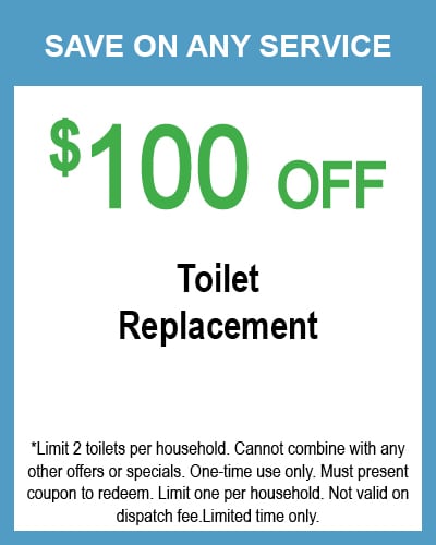 $100 off toilet replacement